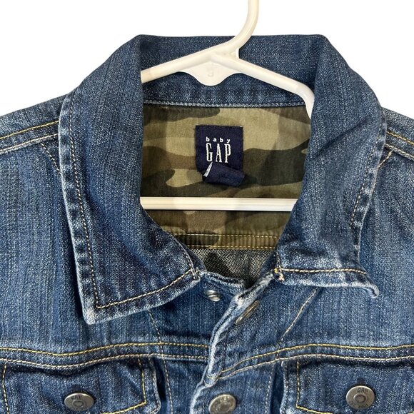 Baby Gap Blue Denim Cotton Jean Jacket Toddler 3 years 3T Casual GUC - Picture 2 of 14
